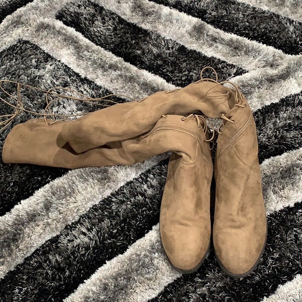 knee high tan boots